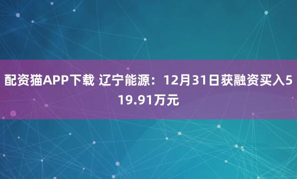 配资猫APP下载 辽宁能源：12月31日获融资买入519.91万元